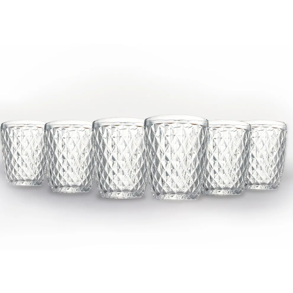 Klarglas geschnitztes Glasset 12-teilig Wasser - Brillo