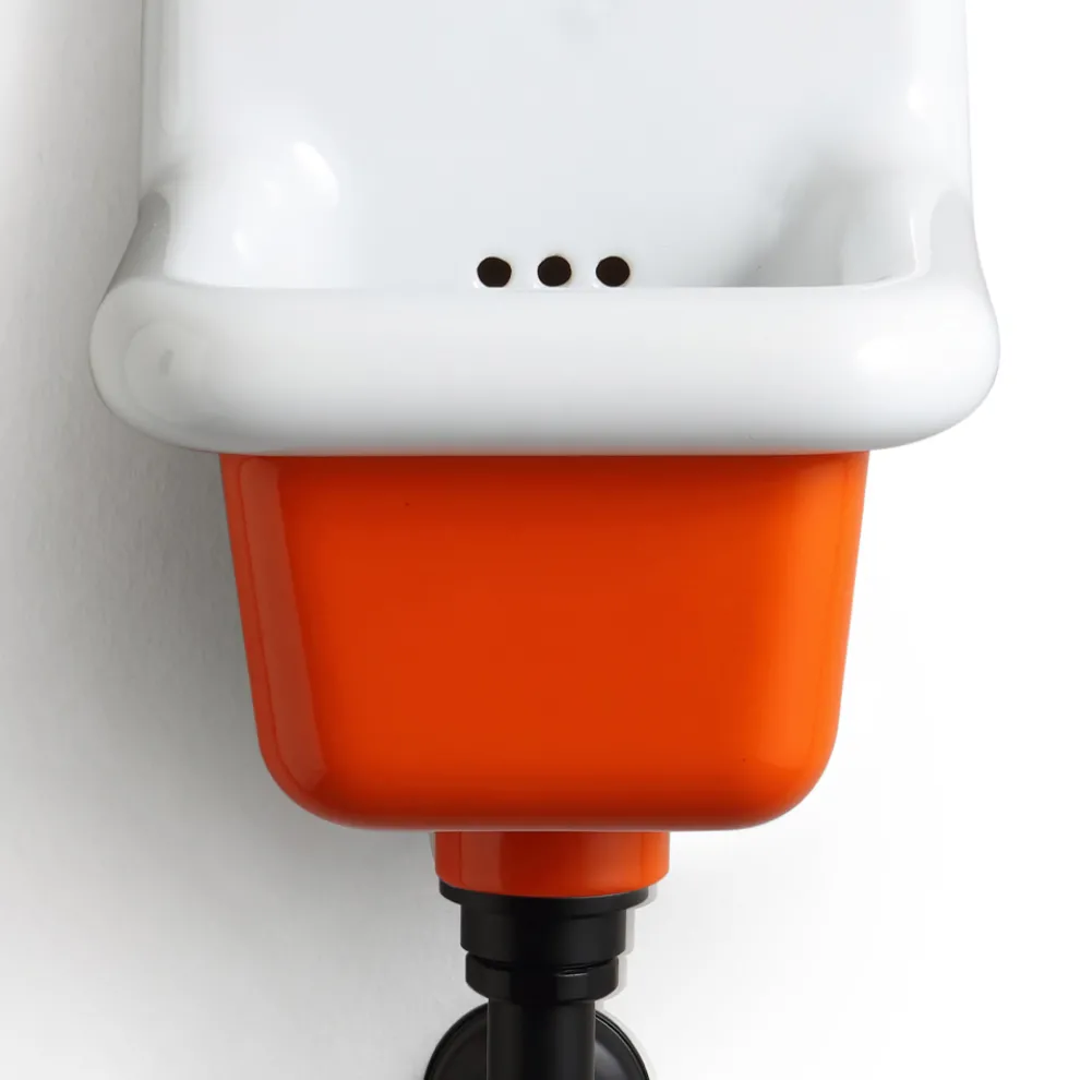 Badezimmer Waschbecken aus weißer und farbiger Keramik 26 cm Vintage Style - Jordan