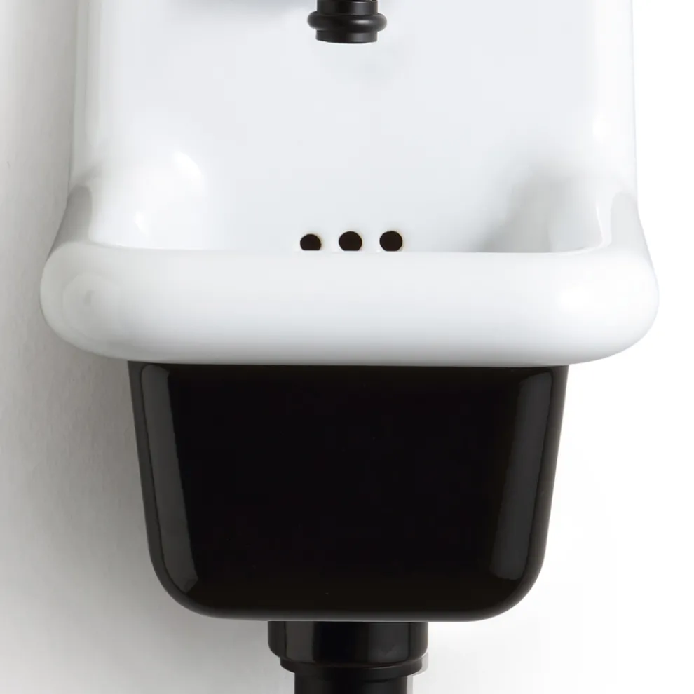 Badezimmer Waschbecken aus weißer und farbiger Keramik 26 cm Vintage Style - Jordan