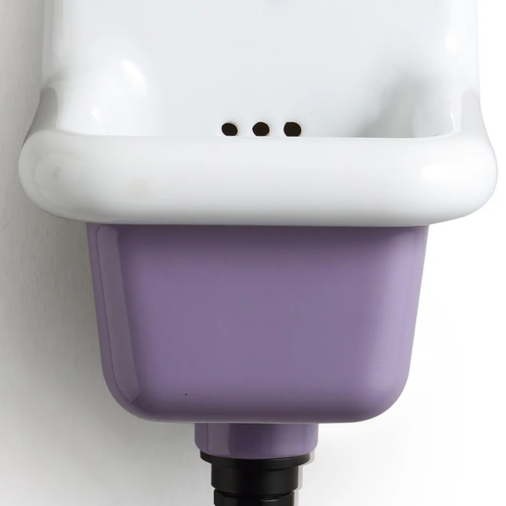 Badezimmer Waschbecken aus weißer und farbiger Keramik 26 cm Vintage Style - Jordan