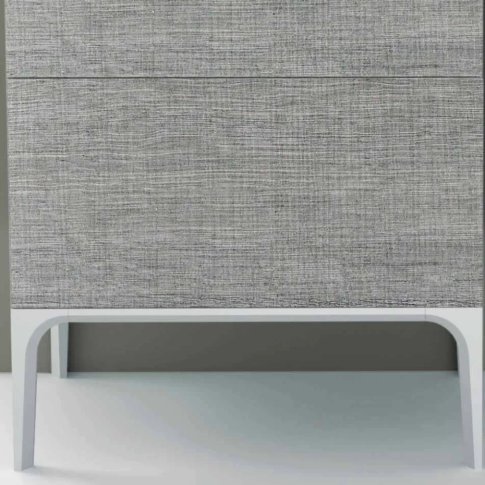 Badezimmerschrank mit integriertem Waschbecken in Ambra ecolegno, hergestellt in Italien