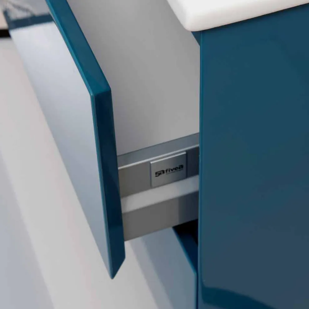 Badezimmerschrank 90 cm, Modernes Waschbecken und Spiegel - Becky