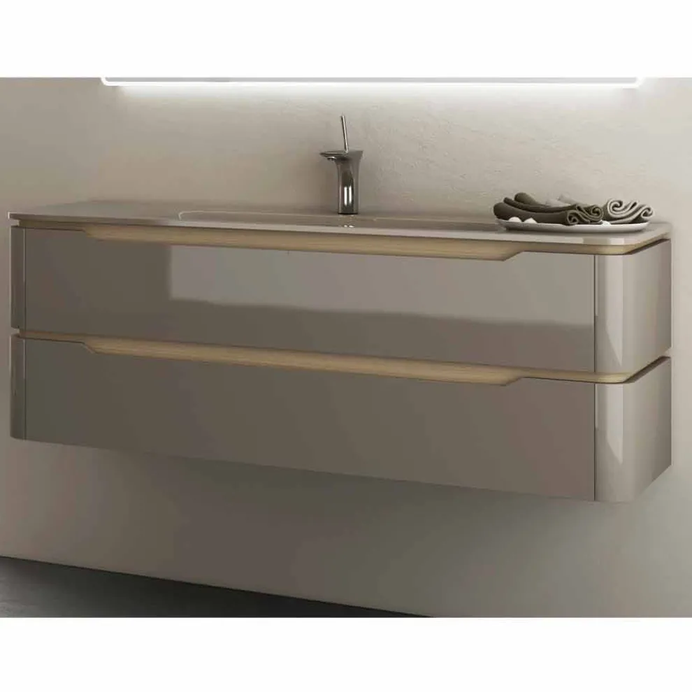 Badezimmerschrank mit integriertem Design Waschbecken Arya, in Italien hergestellt