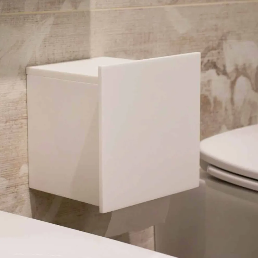 Badrollenhalter aus weißem Corian oder mit schwarzen Einsätzen Italienisches Design - Elono