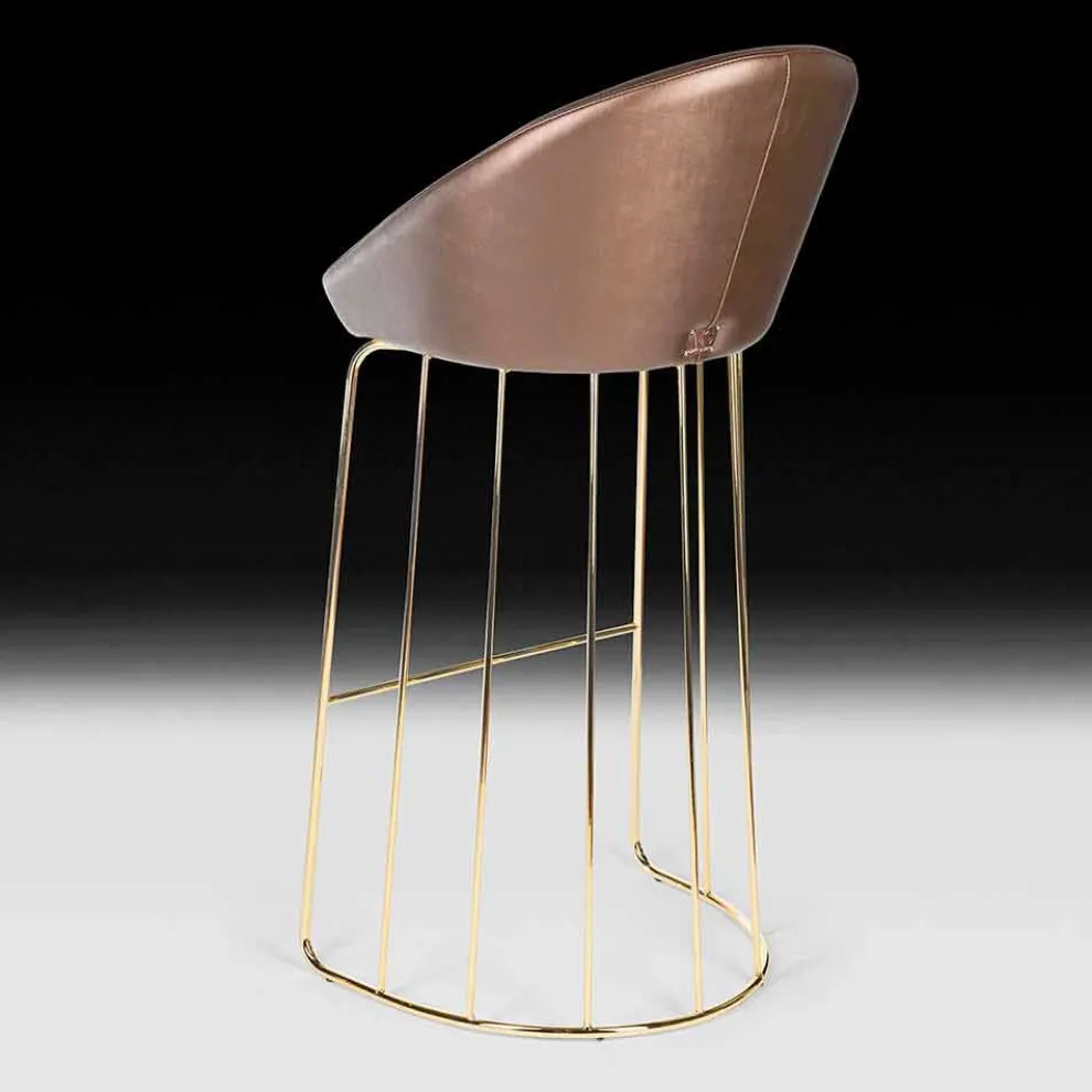 Barhocker Dedo, modernes Design, made in Italy, Rücken und Sitz gepolstert