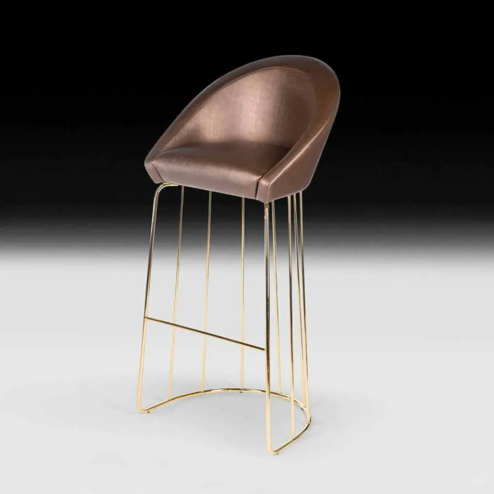 Barhocker Dedo, modernes Design, made in Italy, Rücken und Sitz gepolstert