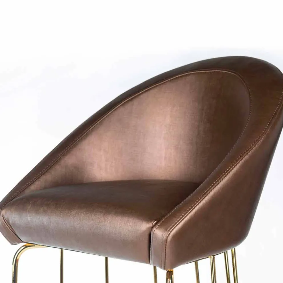 Barhocker Dedo, modernes Design, made in Italy, Rücken und Sitz gepolstert