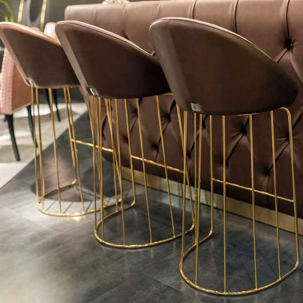 Barhocker Dedo, modernes Design, made in Italy, Rücken und Sitz gepolstert