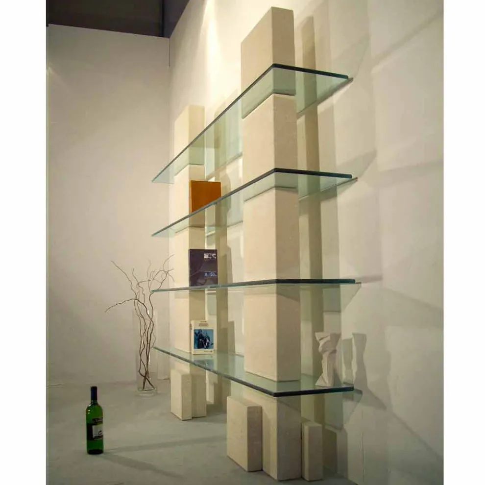 Bücherregal aus Stein und Kristall in modernem Design Poplia
