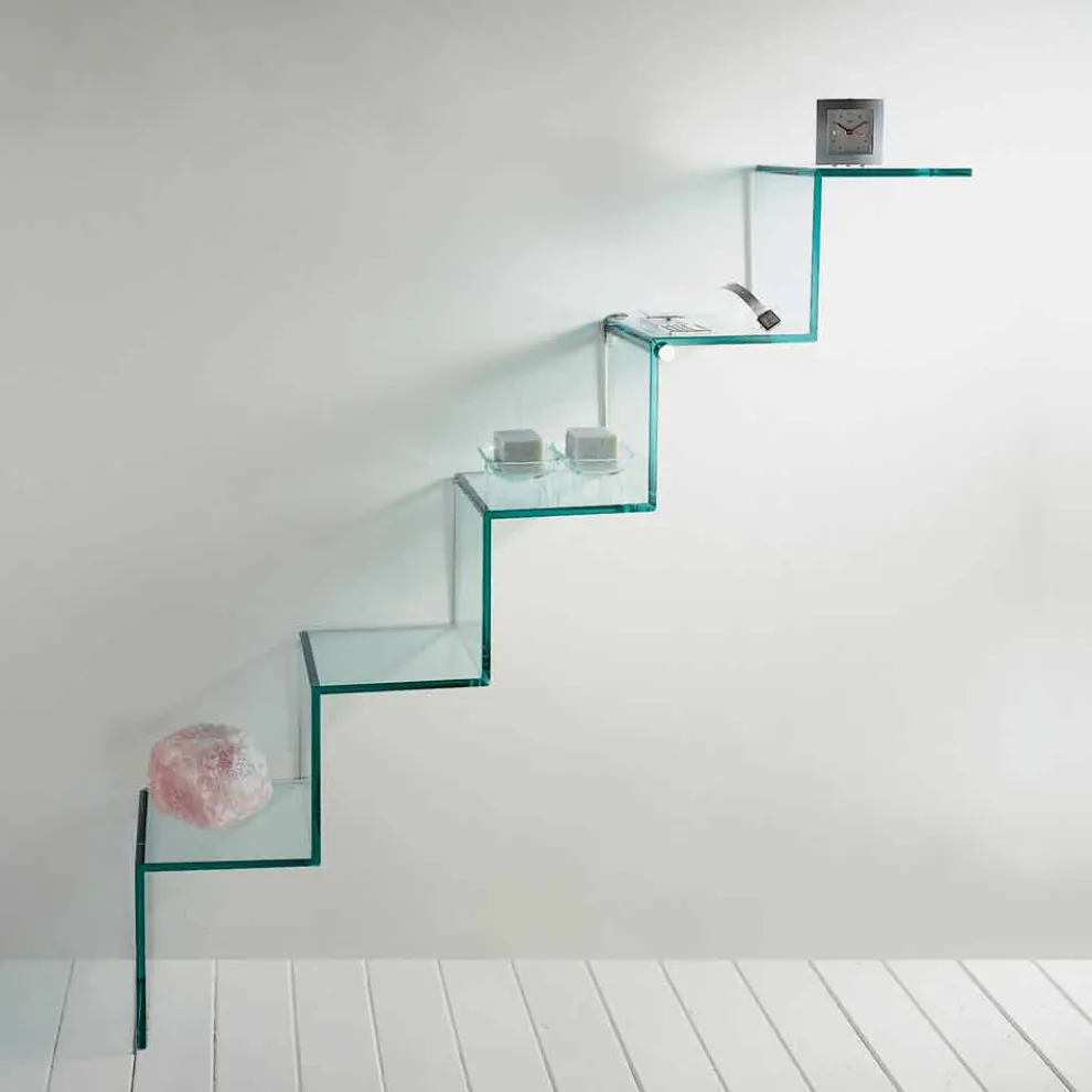 Bücherregal für Objekte an der Wand Original Design in Glasleiter - Volano