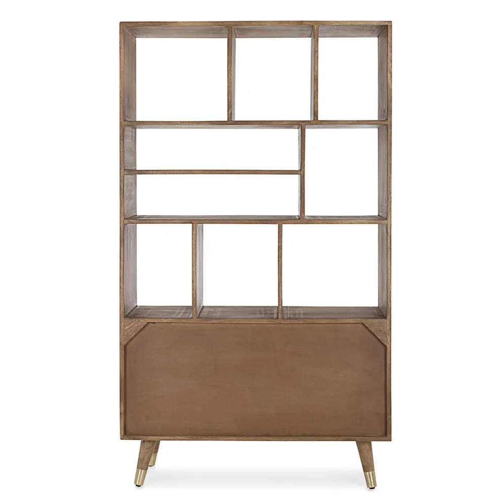 Bücherregal für Wohnzimmer aus Mangoholz und recycelten Homemotion-Türen - Auriel