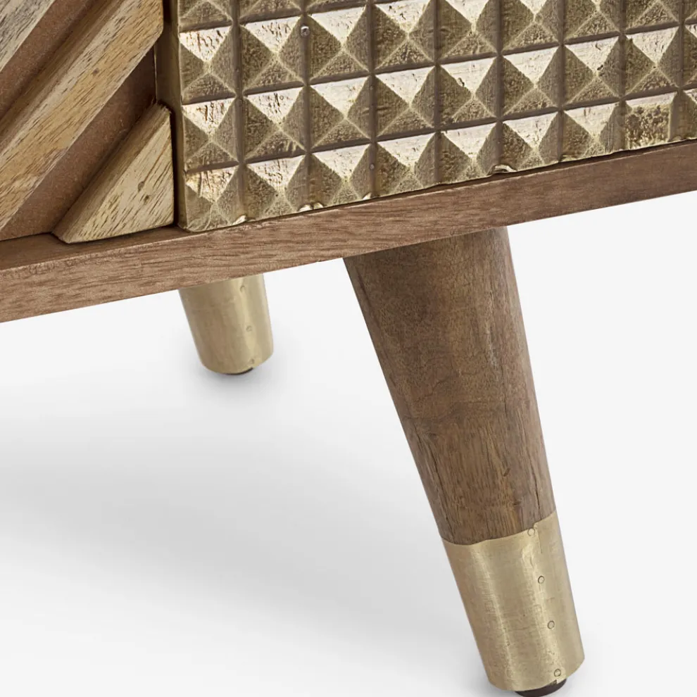 Bücherregal für Wohnzimmer aus Mangoholz und recycelten Homemotion-Türen - Auriel