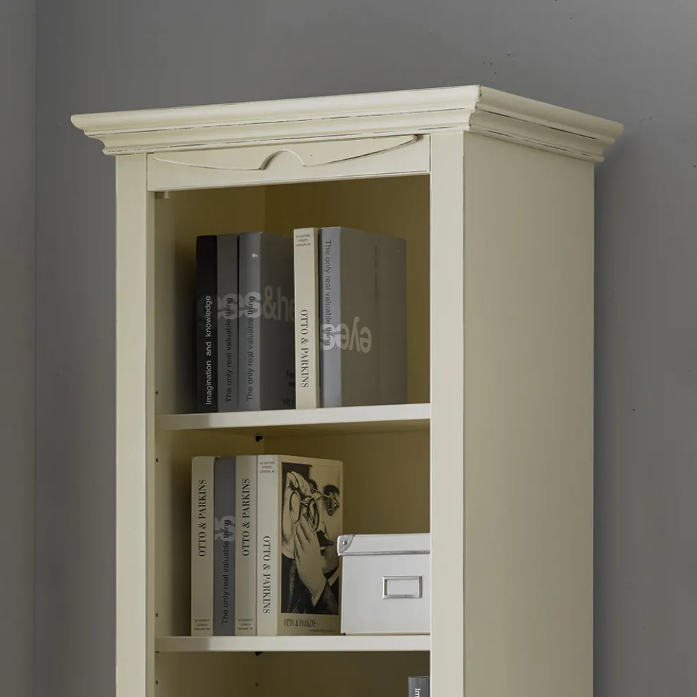 Bücherregal mit 4 Fächern und 1 Tür aus Holz, hergestellt in Italien – Lofn