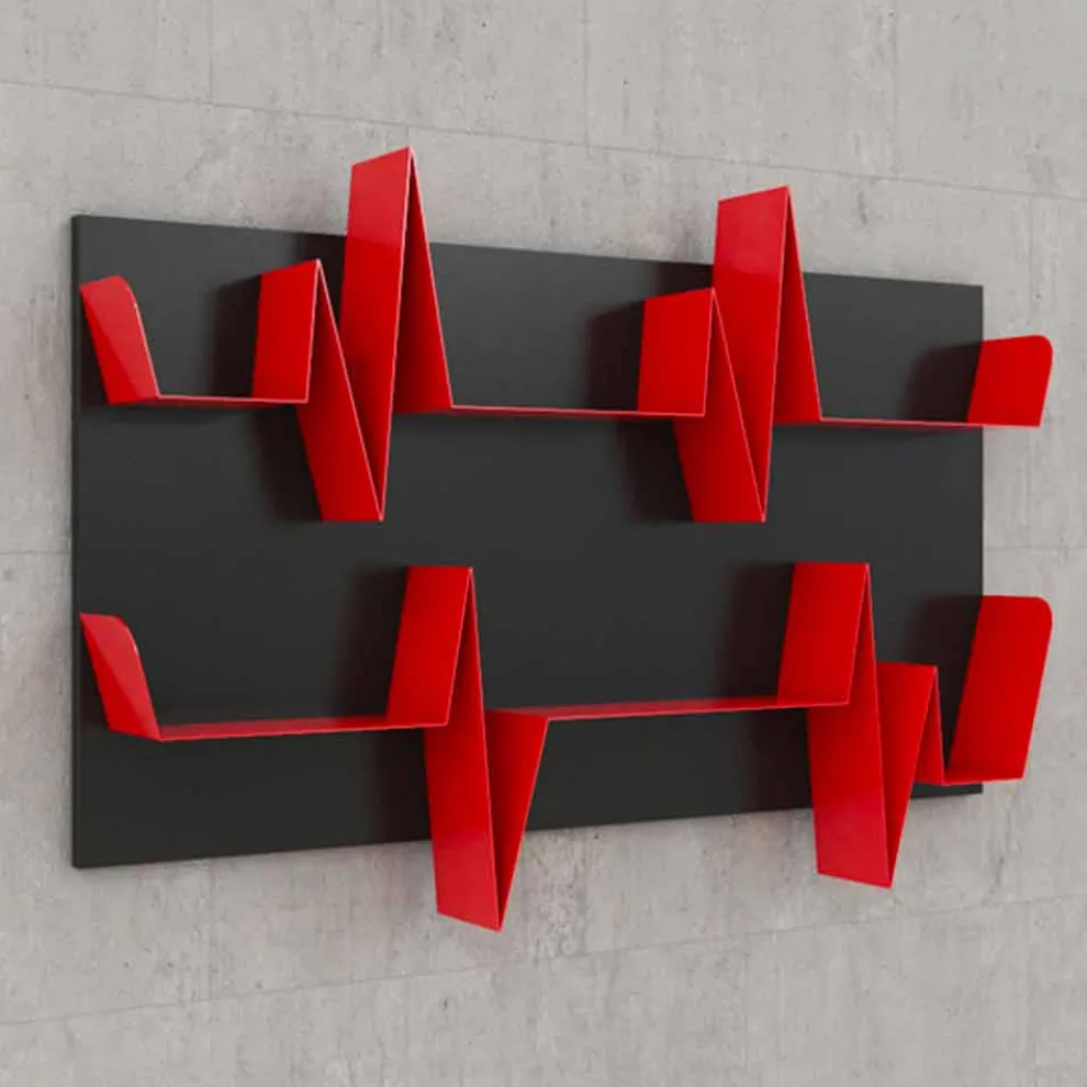 Bücherschrank moderner Design  Battikuore  130x87 (2 Regale) Mabele aus Metall