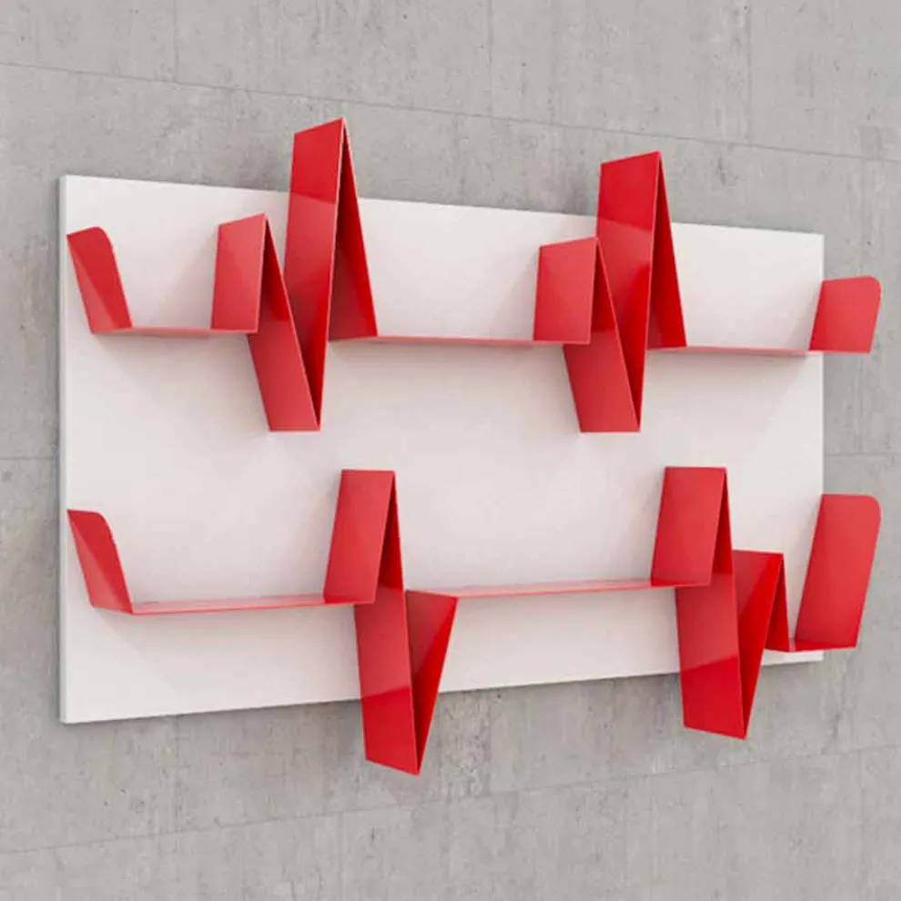 Bücherschrank moderner Design Battikuore 130x87 (2 Regale) Mabele aus Metall