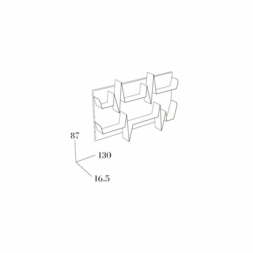 Bücherschrank moderner Design Battikuore 130x87 (2 Regale) Mabele aus Metall