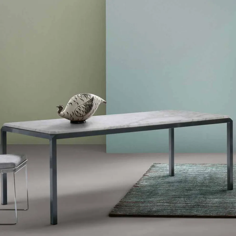 Bebop-Designtisch aus weißem Marmor, hergestellt in Italien