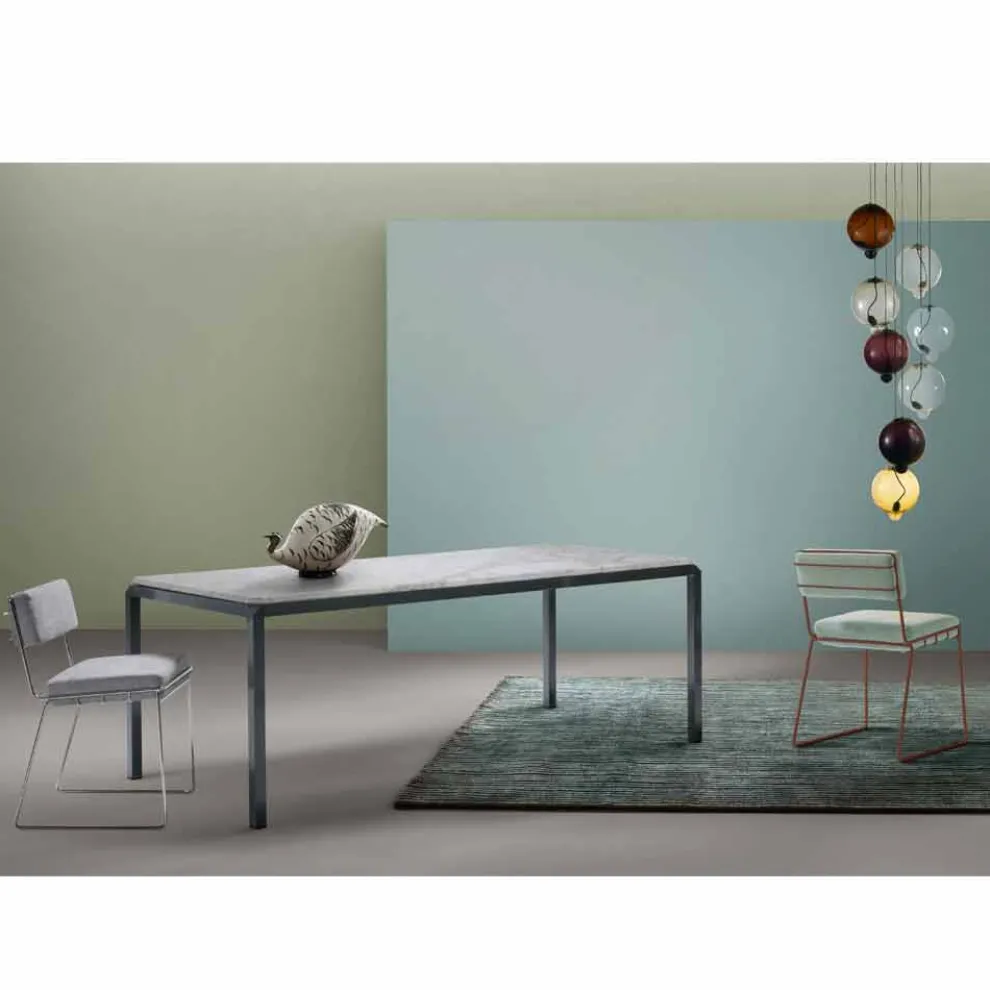 Bebop-Designtisch aus weißem Marmor, hergestellt in Italien