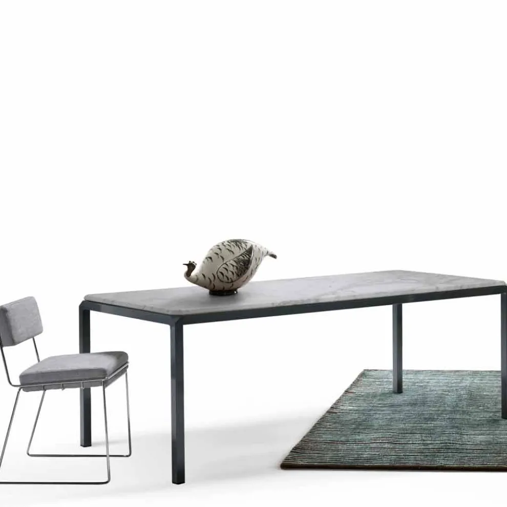 Bebop-Designtisch aus weißem Marmor, hergestellt in Italien