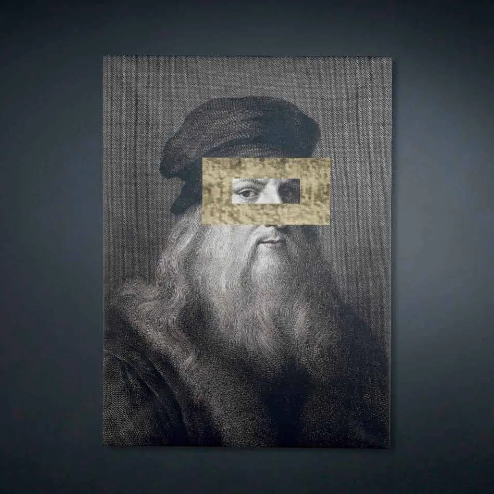 Bedrucktes Leinwandbild mit Blattgold-Detail Made in Italy - Vinci