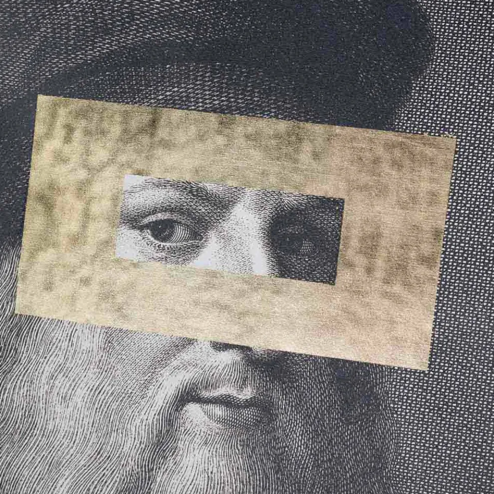 Bedrucktes Leinwandbild mit Blattgold-Detail Made in Italy - Vinci