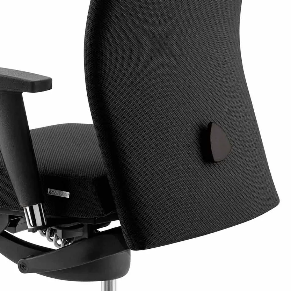 Drehbarer ergonomischer Design-Bürosessel mit Armlehnen und Kopfstütze - Romolo