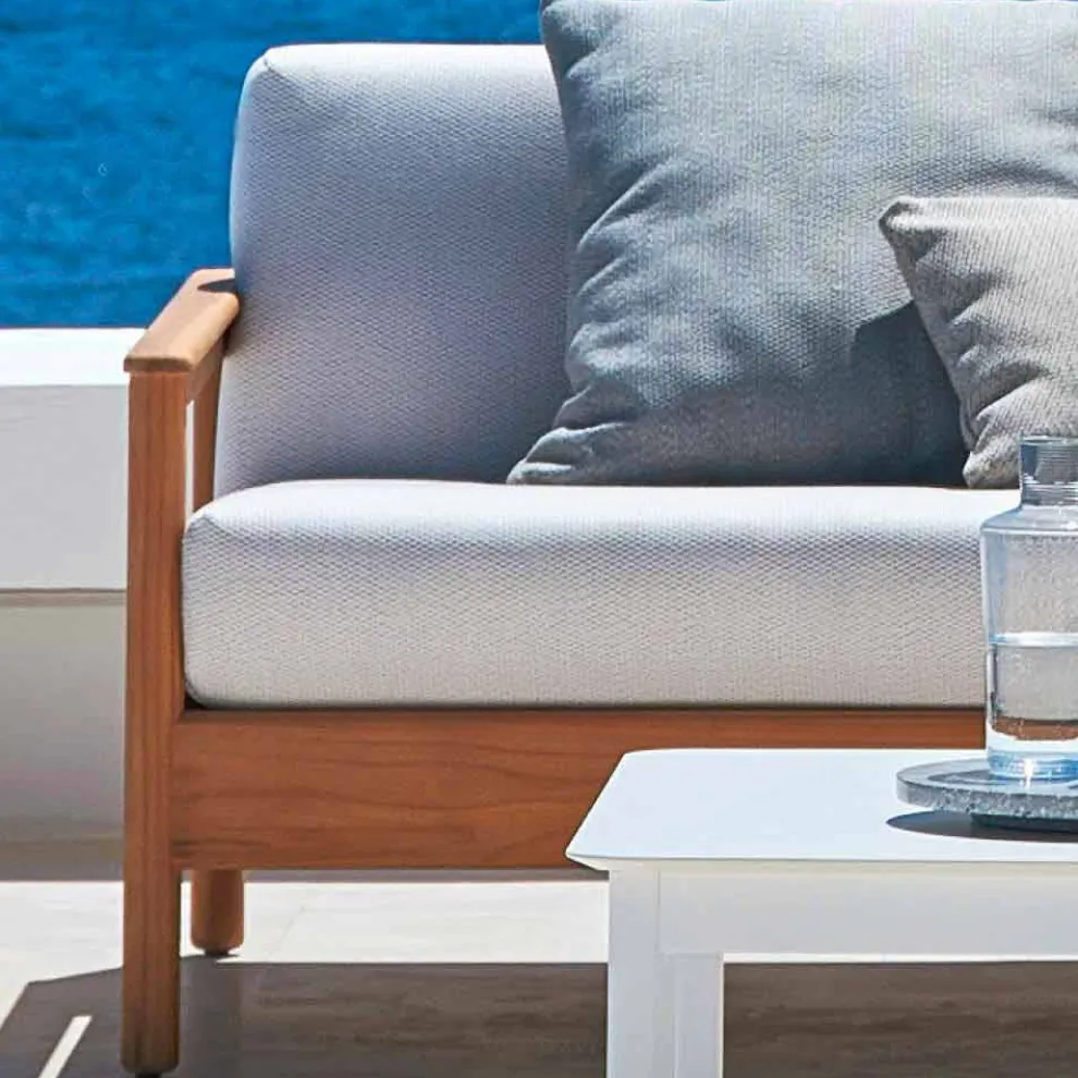 Moderner 3-Sitzer Gartensofa aus massivem Teakholz Varaschin Bali