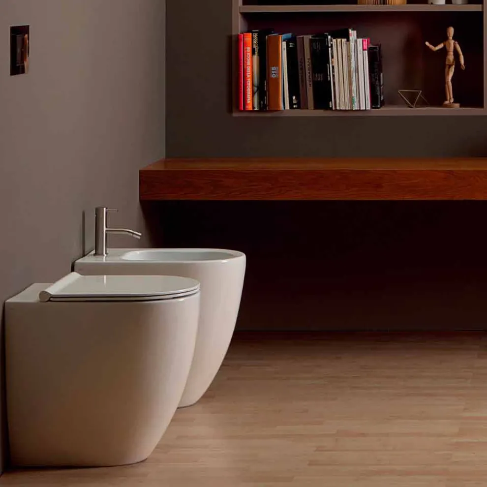 Bidet aus Keramik modernes Design Shine Square Open Rimless H50 cm
