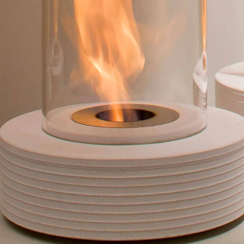 Bio Ethanol Tischkamin aus Marmor und Glas Gordon