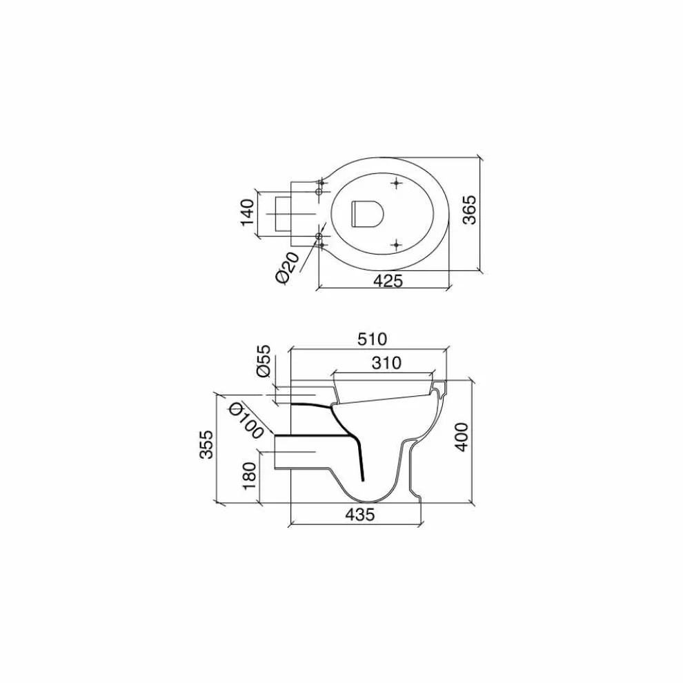Bodenvase Klassisches Design Zurück zur Wand in Made in Italy Keramik - Marwa