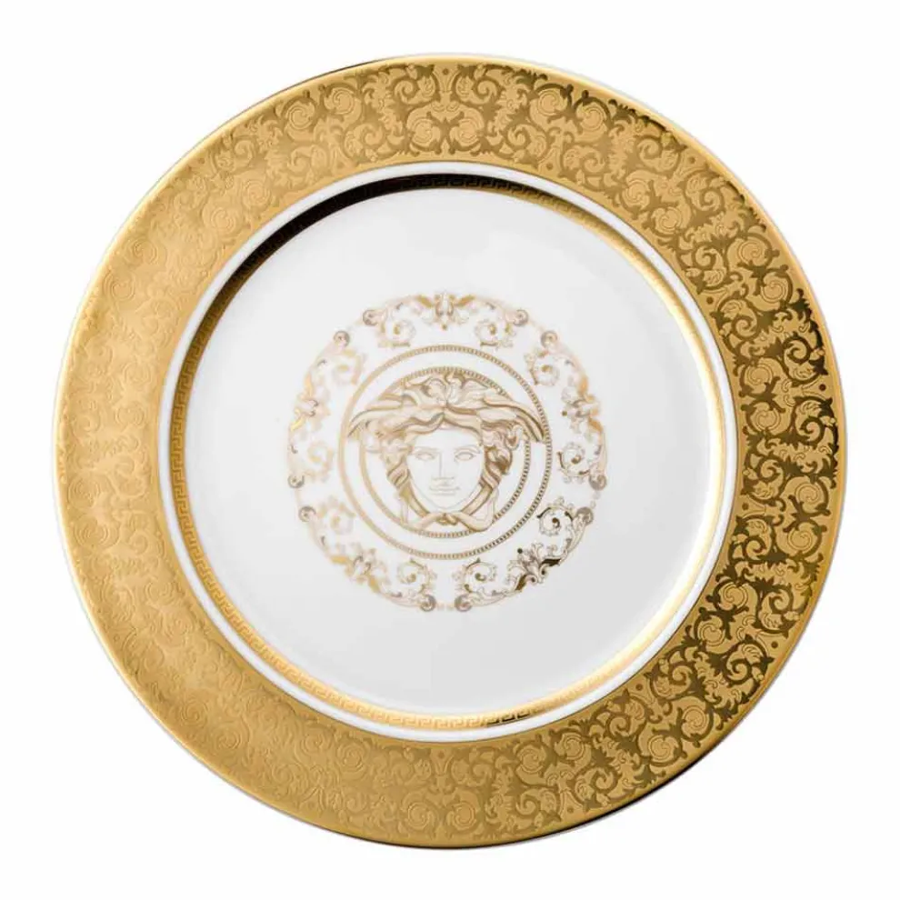 Rosenthal Versace Medusa Gala Gold Tellerhalter 30cm Porzellan