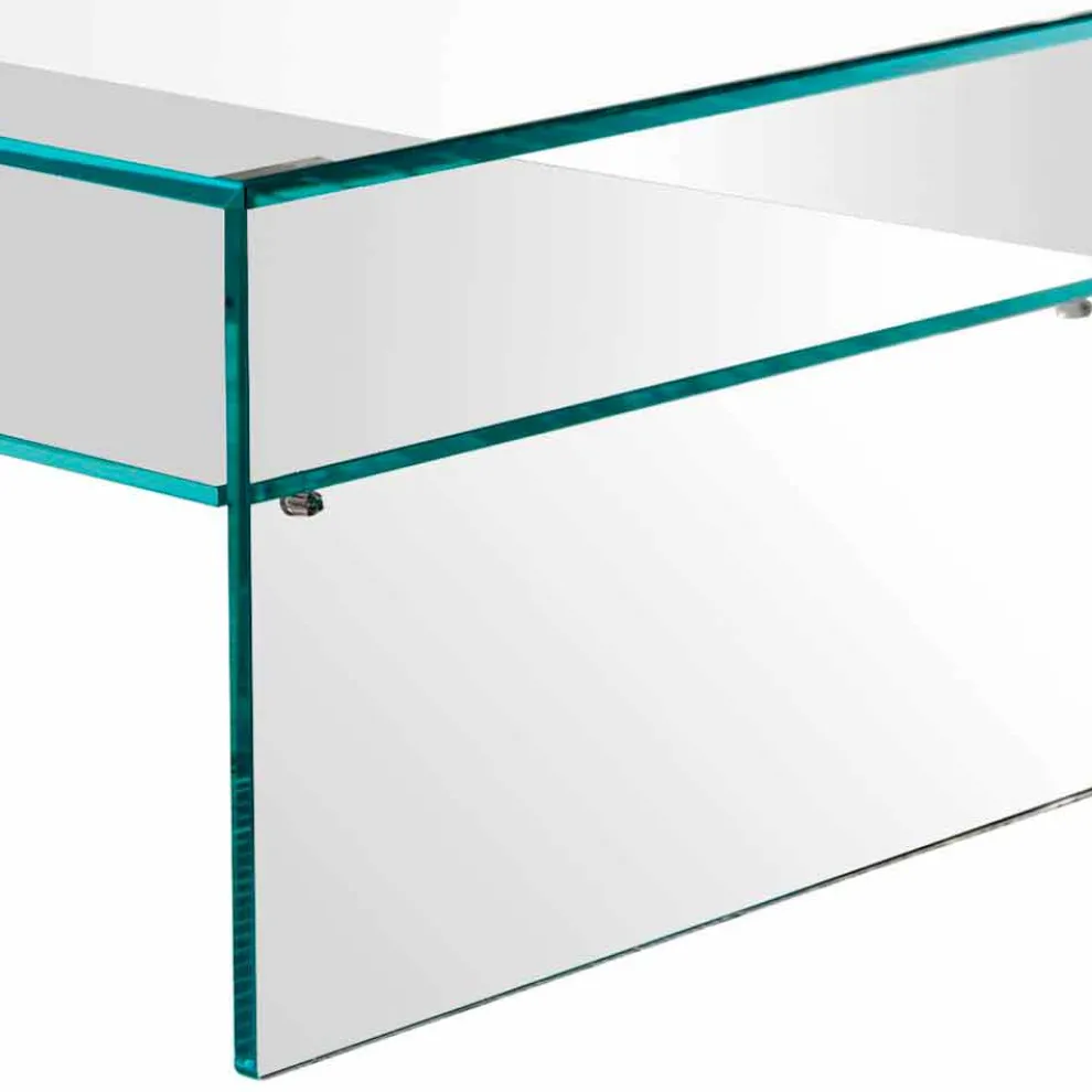 Bridge Couchtisch aus extra klarem Glas Made in Italy - Tifrana