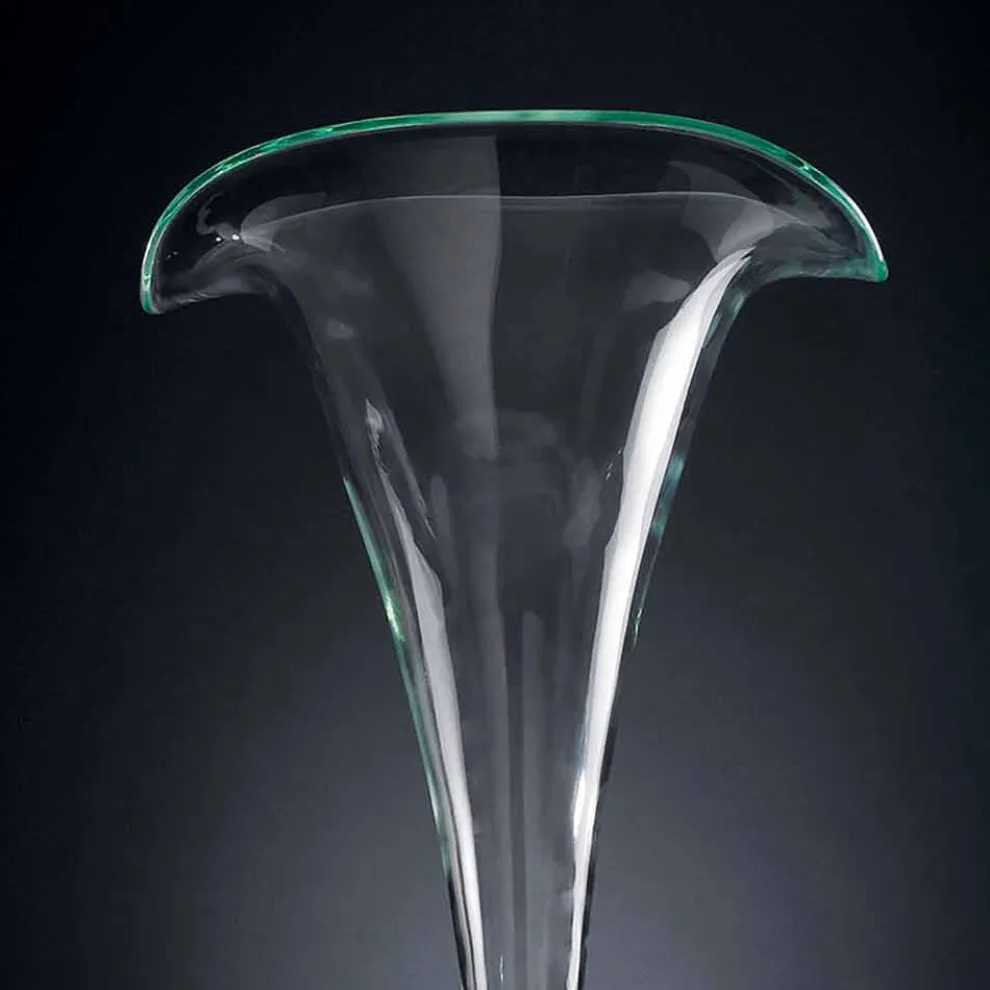 Ornamentale Vase aus transparentem Glas mit weißer Kugel Made in Italy - Vanissa