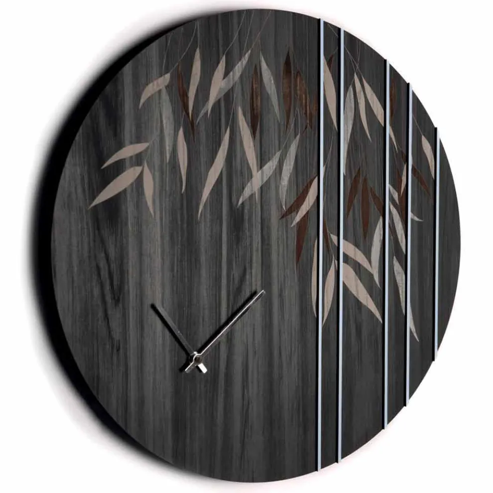 Wanduhr aus Eichenholz oder Tafel Lasergravur Design Round - Kanno
