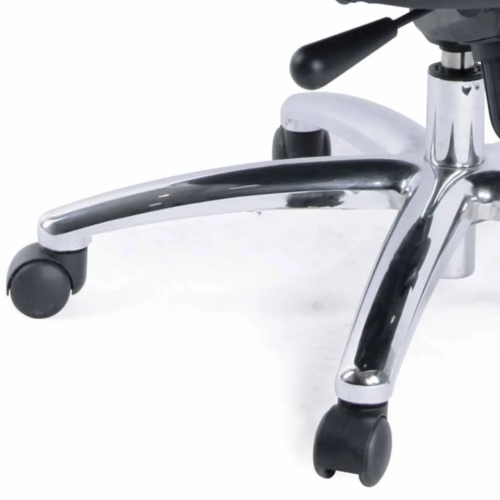 Drehbarer Bürosessel aus Leder und Metall - Virone