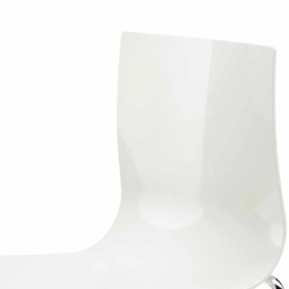 Moderner Büro- oder Wohnzimmerstuhl aus Stahl, farbiger recycelter Kunststoff - Verenza