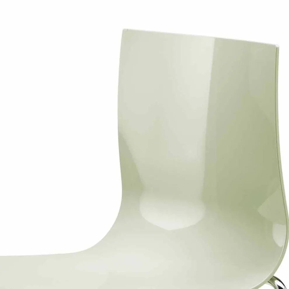 Moderner Büro- oder Wohnzimmerstuhl aus Stahl, farbiger recycelter Kunststoff - Verenza