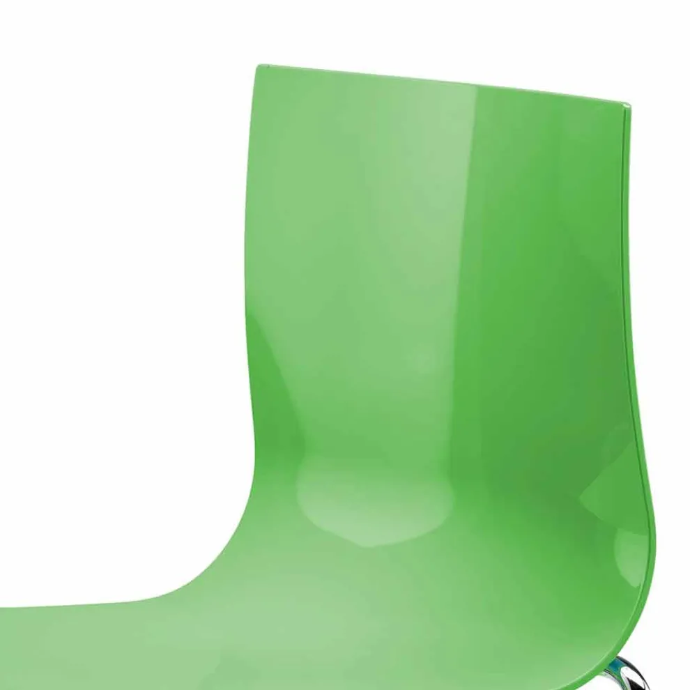 Moderner Büro- oder Wohnzimmerstuhl aus Stahl, farbiger recycelter Kunststoff - Verenza