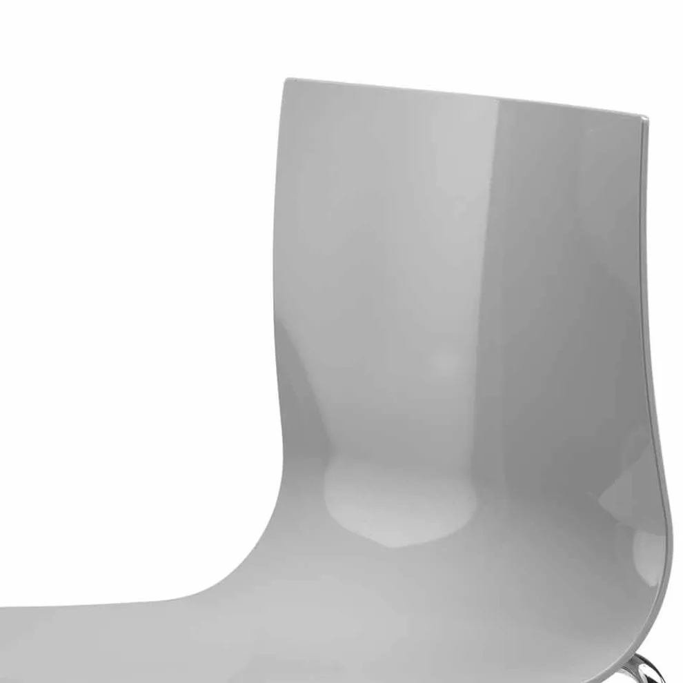 Moderner Büro- oder Wohnzimmerstuhl aus Stahl, farbiger recycelter Kunststoff - Verenza