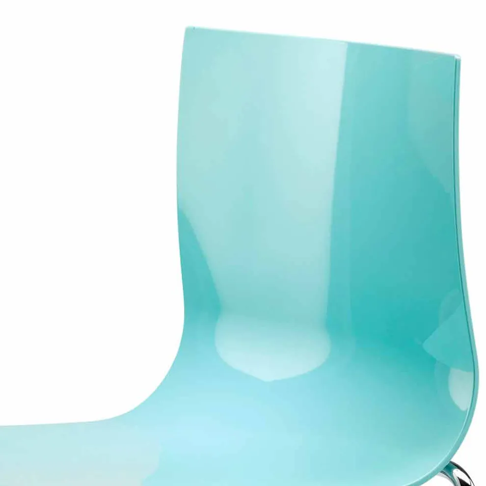 Moderner Büro- oder Wohnzimmerstuhl aus Stahl, farbiger recycelter Kunststoff - Verenza