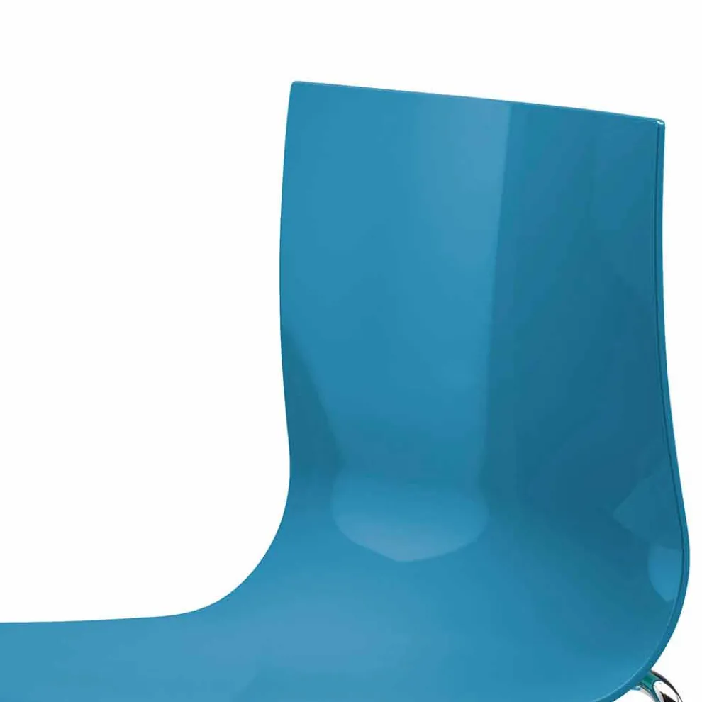 Moderner Büro- oder Wohnzimmerstuhl aus Stahl, farbiger recycelter Kunststoff - Verenza