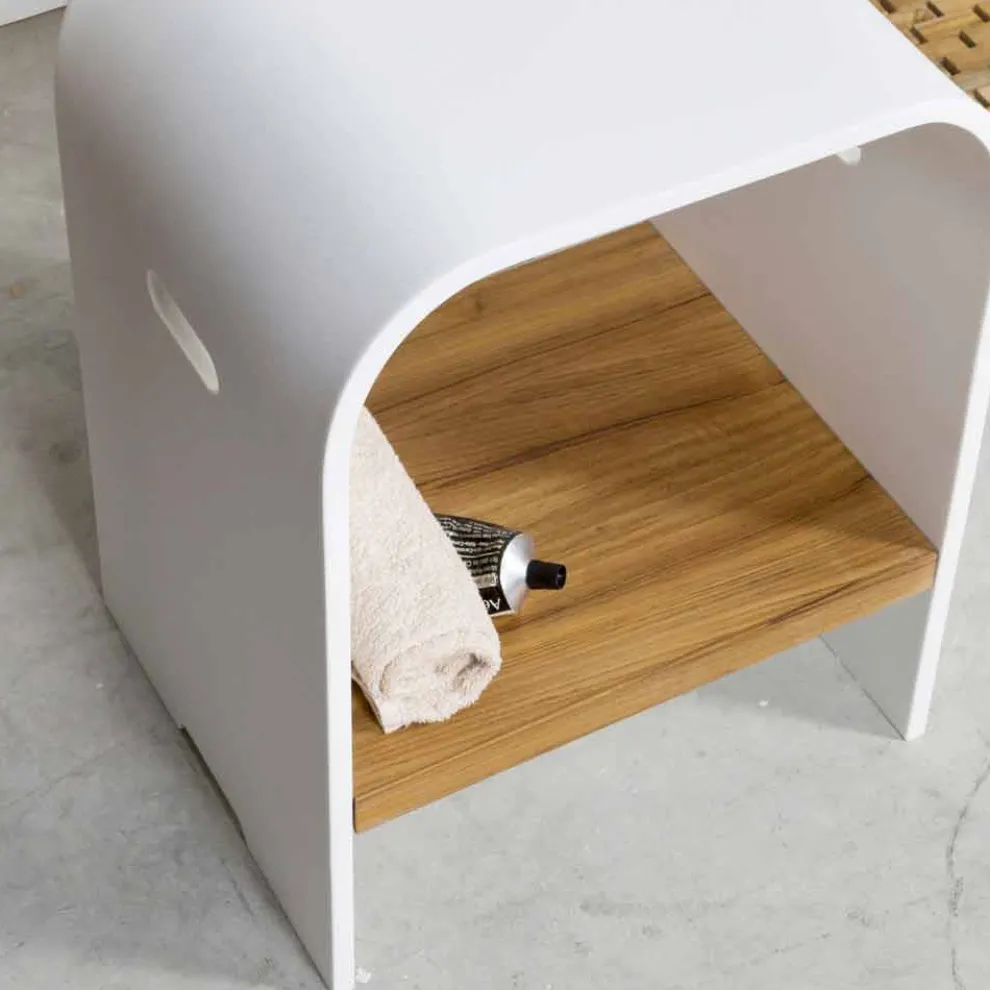 Composition 3 Hängende Badezimmermöbel mit Waschbecken aus weißem Harz - Dazzle