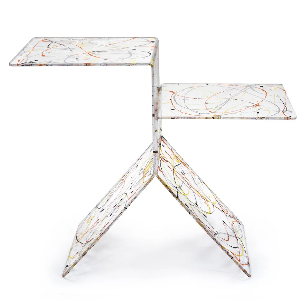 Couchtisch aus durchsichtigem farbigem Plexiglas für das Wohnzimmer Made in Italy - Kamon