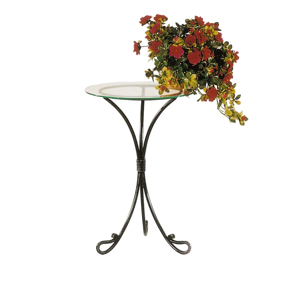 Couchtisch aus Eisenrohr und Glasplatte, hergestellt in Italien – Penna