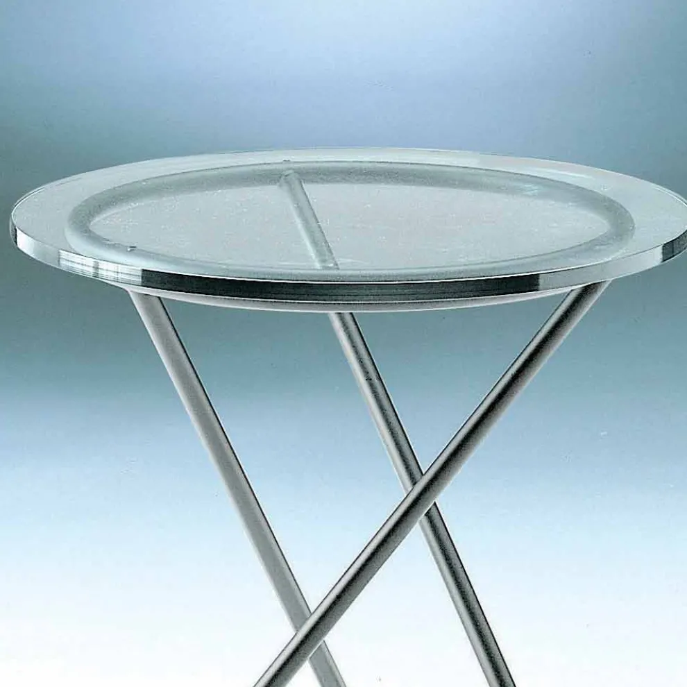 Couchtisch aus gehärtetem Glas mit Stahlgestell Made in Italy - Pegaso