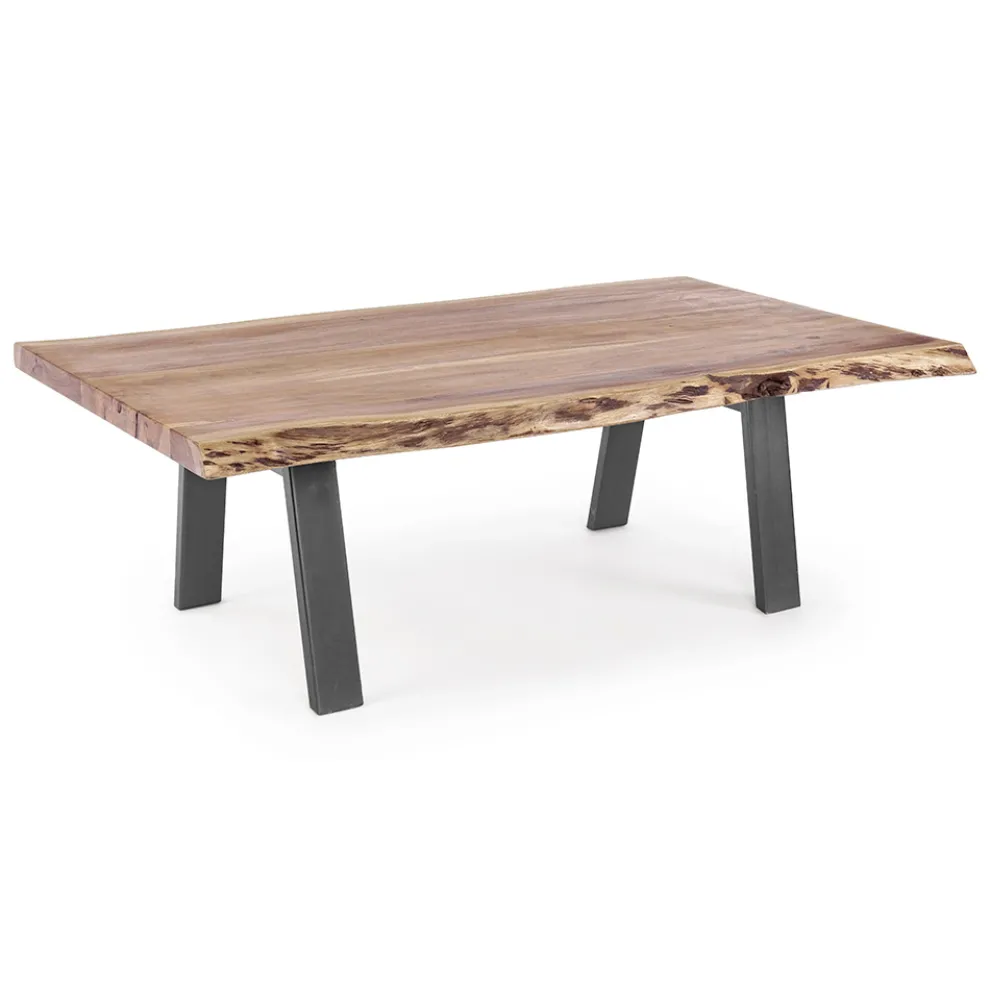 Couchtisch aus handgefertigtem Holz und Stahl Homemotion - Tancredi