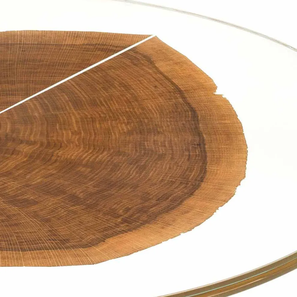 Couchtisch aus Holz und Stahl mit Metallbeinen Made in Italy - Damaskus