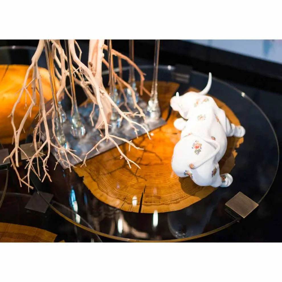 Couchtisch aus Holz und Stahl mit Metallbeinen Made in Italy - Damaskus