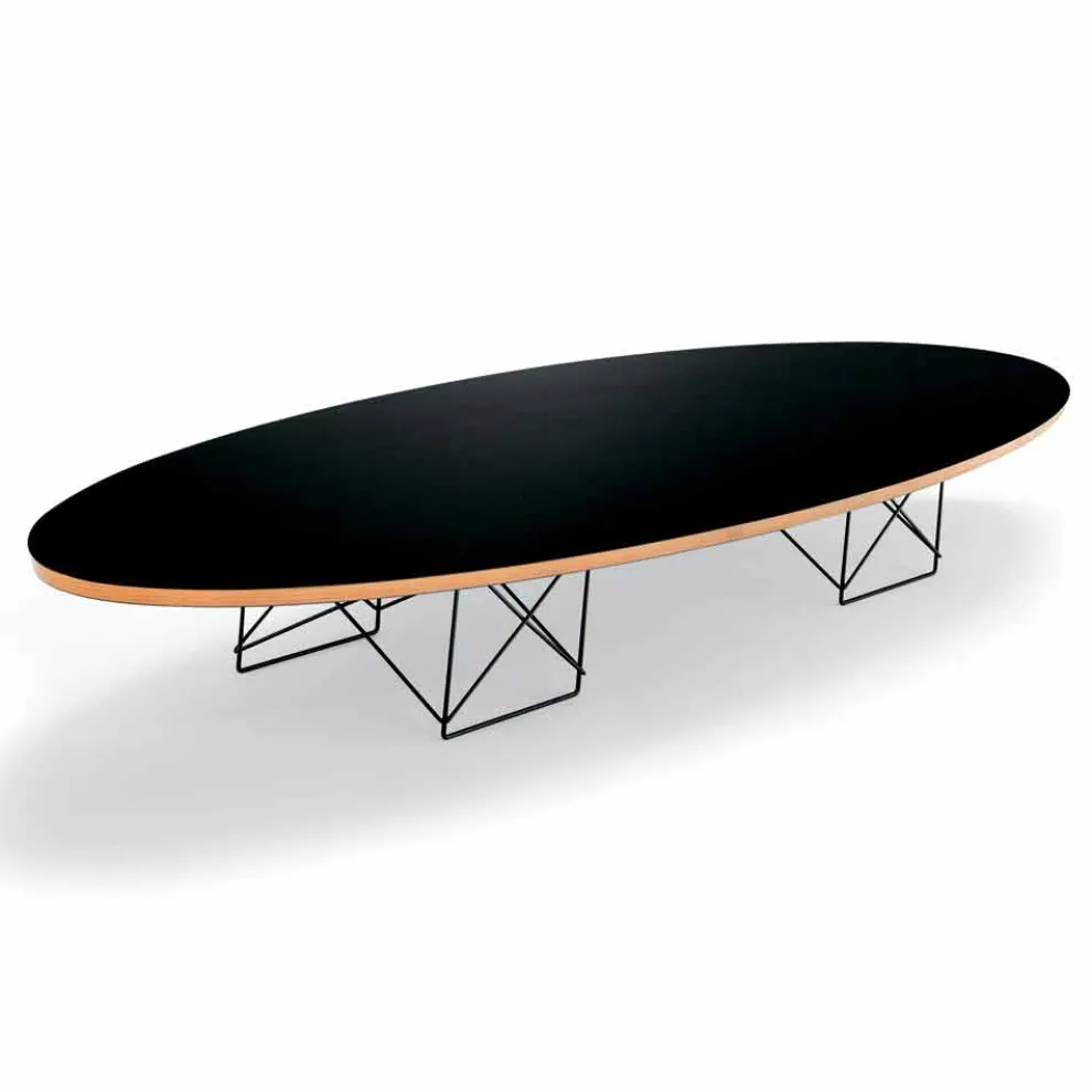 Couchtisch aus schwarzem Laminat und lackiertem Stahl Made in Italy - Persefone