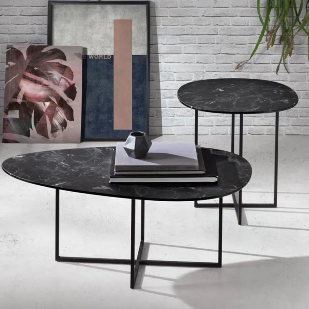 Couchtisch aus Verbundglas und Metall Made in Italy - Sedona